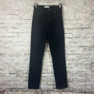 Reformation Jeans Women's  25 Black Straight Leg High Rise Denim Organic Cotton